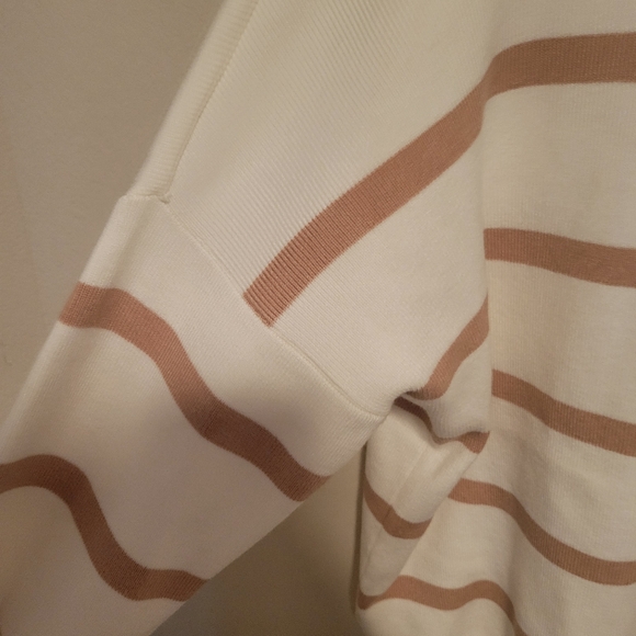PINK LILY white striped sweater size xl - Picture 4 of 5